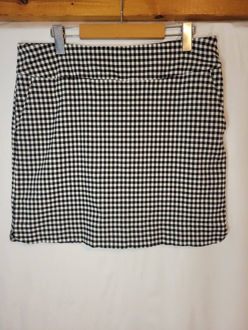 Black and White Gingham Mini Skirt / Skort